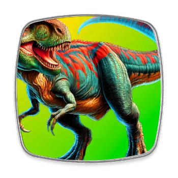 dinosaure - Magnet carré - blanc - Devant