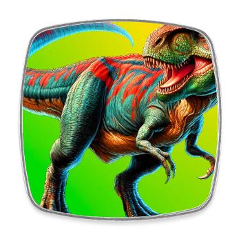 Dinosaurier - Viereckiger Kühlschrankmagnet - Weiß - Vorne