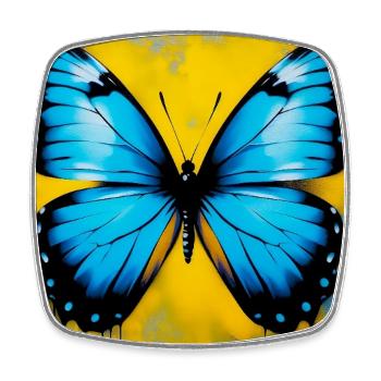 Schmetterling - Viereckiger Kühlschrankmagnet - Weiß - Vorne