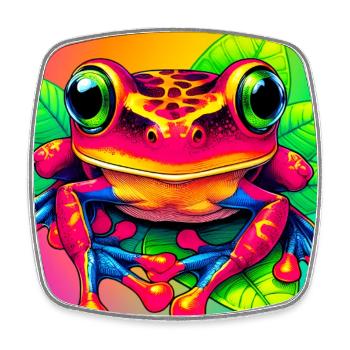grenouille - Magnet carré - blanc - Devant