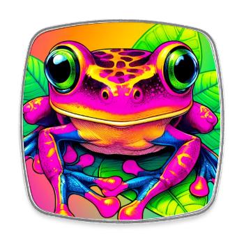Frosch - Viereckiger Kühlschrankmagnet - Weiß - Vorne