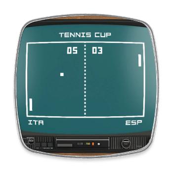 Tennis Cup Vintage Jannik and Carlos - Square fridge magnet - white - Front