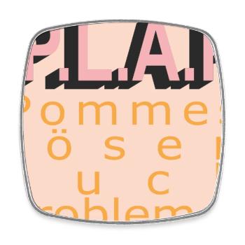 PLAP Pommes Probleme Typo - Viereckiger Kühlschrankmagnet - Weiß - Vorne