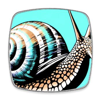 Escargot - Magnet carré - blanc - Devant