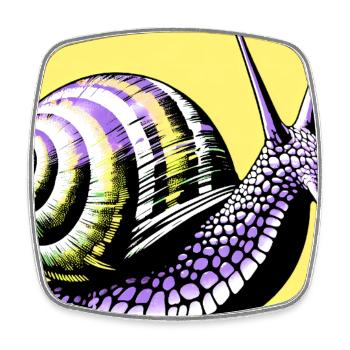 Escargot - Magnet carré - blanc - Devant