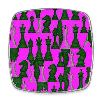 Chess pattern in bright colors - Square fridge magnet - white - Front