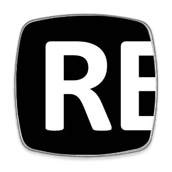 Camera REC recording button. Record, live, rec - Square fridge magnet - white - Front