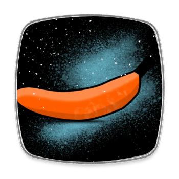 Banana in the Universe - Square fridge magnet - white - Front