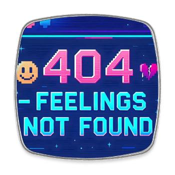 Y2K Retro – 404 Feelings Not Found - Viereckiger Kühlschrankmagnet - Weiß - Vorne