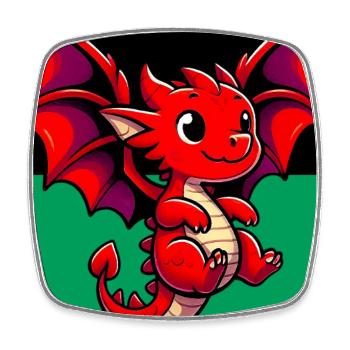 Drache - Viereckiger Kühlschrankmagnet - Weiß - Vorne