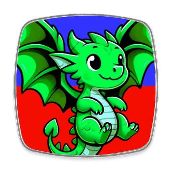 Drache - Viereckiger Kühlschrankmagnet - Weiß - Vorne