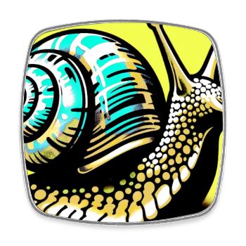 Schnecke - Viereckiger Kühlschrankmagnet - Weiß - Vorne