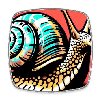 Snail - Square fridge magnet - white - Front
