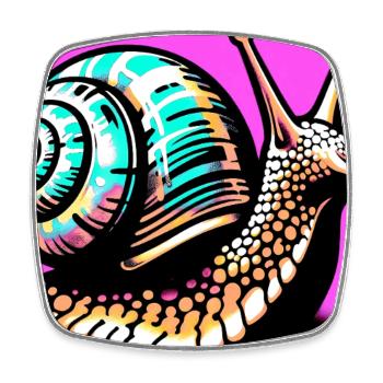 Escargot - Magnet carré - blanc - Devant