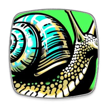 Escargot - Magnet carré - blanc - Devant
