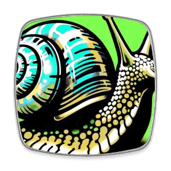 Schnecke - Viereckiger Kühlschrankmagnet - Weiß - Vorne