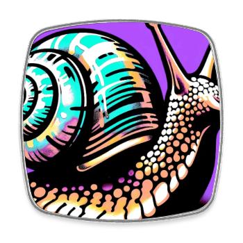 Escargot - Magnet carré - blanc - Devant