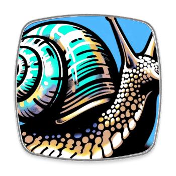 Escargot - Magnet carré - blanc - Devant