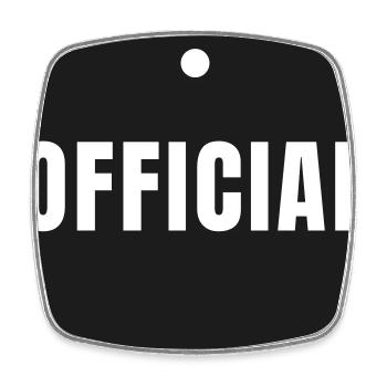 Insigne officiel - Don original officiel - Magnet carré - blanc - Devant