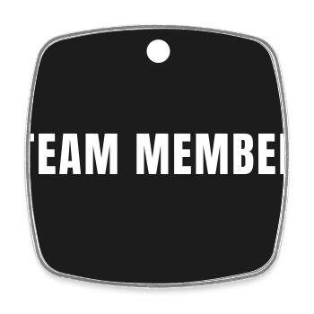Team Member Badge - Team Member Club Sports - Square fridge magnet - white - Front