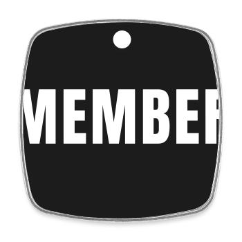 Member - Tag Text Design for Groups - Square fridge magnet - white - Front