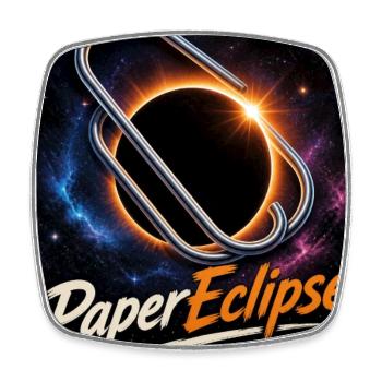 Paper Eclipse Blackout 2026 - Square fridge magnet - white - Front