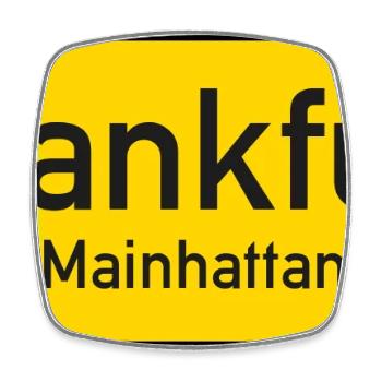 Frankfurter Ortsschild Deutschland - Viereckiger Kühlschrankmagnet - Weiß - Vorne