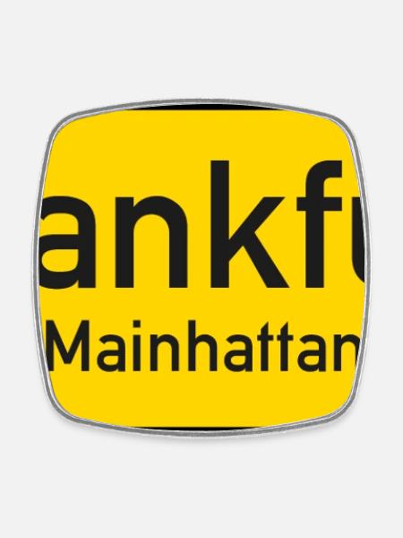 Frankfurter Ortsschild Deutschland - Viereckiger Kühlschrankmagnet - Weiß