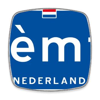 Panneau de nom de lieu Dèèèmter (Deventer) - Magnet carré - blanc - Devant