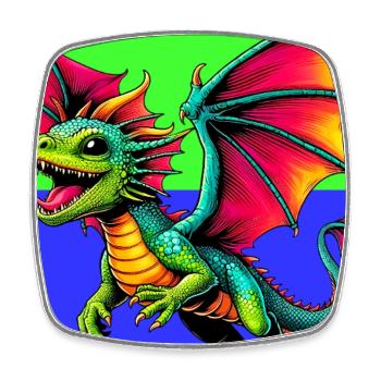 dragon - Square fridge magnet - white - Front