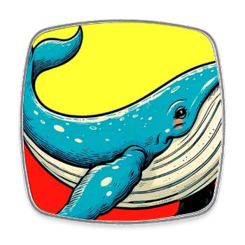 whale - Square fridge magnet - white - Front