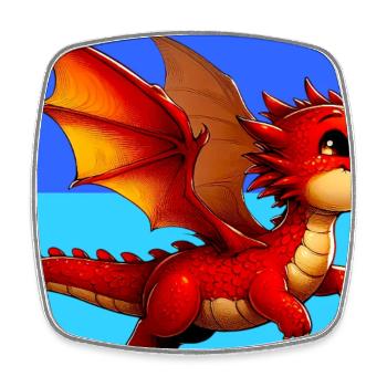 Drache - Viereckiger Kühlschrankmagnet - Weiß - Vorne