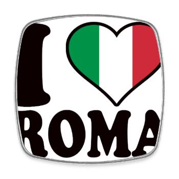 I love Roma, Rome - Square fridge magnet - white - Front