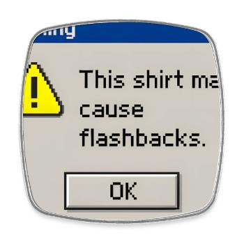 Retro-90er-Computerfehler-Pop-up-Flashback - Viereckiger Kühlschrankmagnet - Weiß - Vorne