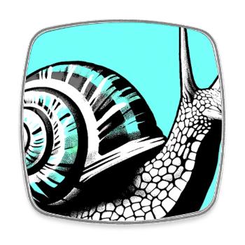 Escargot - Magnet carré - blanc - Devant