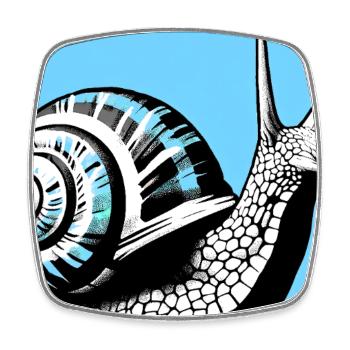 Schnecke - Viereckiger Kühlschrankmagnet - Weiß - Vorne