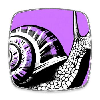 Snail - Square fridge magnet - white - Front