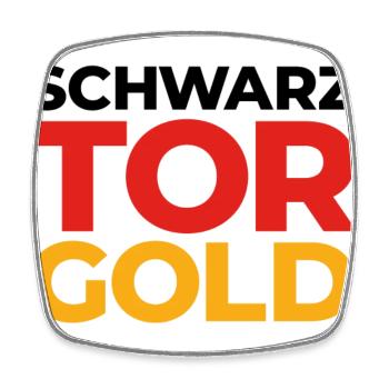 Deutsche Sport Mannschaften - SchwarzTorGold Box - Viereckiger Kühlschrankmagnet - Weiß - Vorne