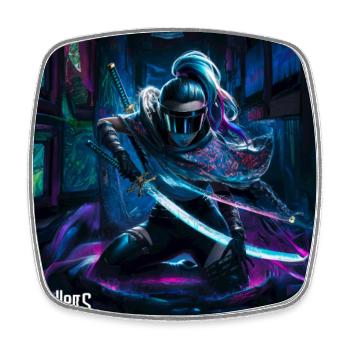Graffiti Anime Samurai - Square fridge magnet - white - Front