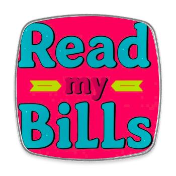 Read My Bills Neon Design - Square fridge magnet - white - Front