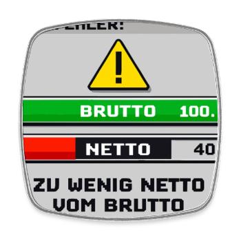Systemfehler Zu Wenig Netto Vom Brutto - Viereckiger Kühlschrankmagnet - Weiß - Vorne