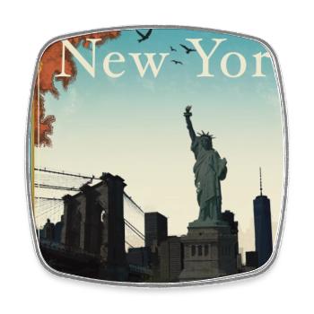 Affiche rétro de voyage à New York - Magnet carré - blanc - Devant