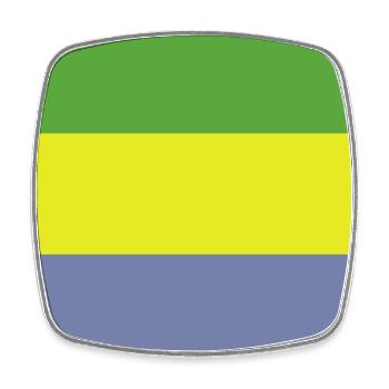 Gabon flag - Square fridge magnet - white - Front