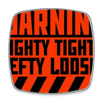 Righty Tighty Lefty Loosie Lustig Heimwerker Logo - Viereckiger Kühlschrankmagnet - Weiß - Vorne
