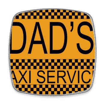 Dad's taxi service - Square fridge magnet - white - Front