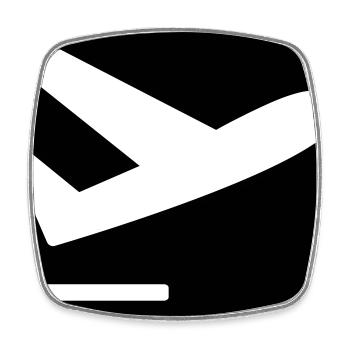 Airplane taking off - Square fridge magnet - white - Front