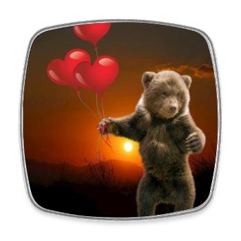 every DAY anew LOVE rises with the SUN - Square fridge magnet - white - Front