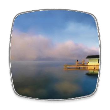 Lake Pontoon Pier - Viereckiger Kühlschrankmagnet - Weiß - Vorne