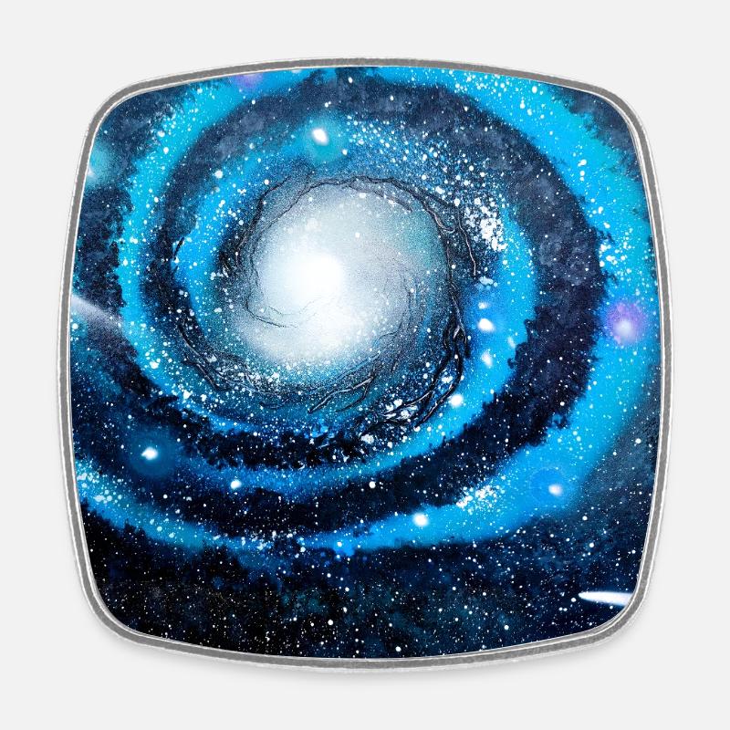 Blue Galaxy - Square fridge magnet - white