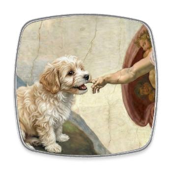 Mème des chiens de la main havanaise - Magnet carré - blanc - Devant